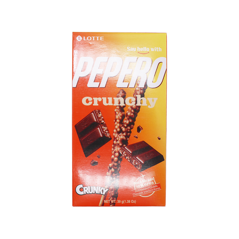 Lotte Pepero Chocolate Coated Biscuit Sticks Crunchy 39g